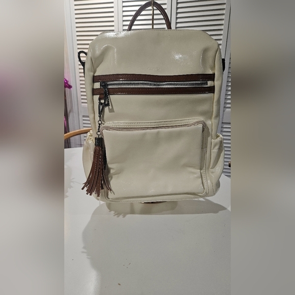 CLUCHI Greene Leather BackpackPurse For Commuting | Oil Wax In Cream/brown. NWOT main image 7